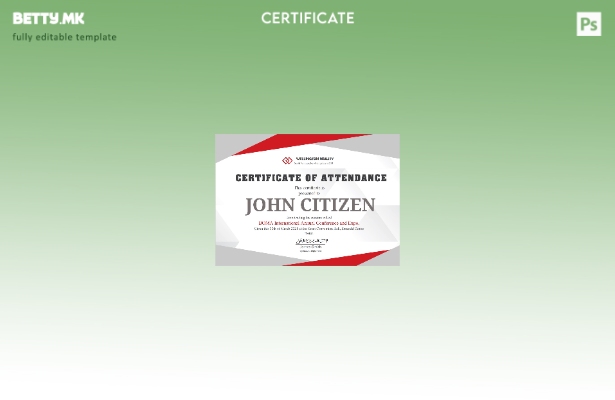 Модерен стил шаблон за сертификат за присуство на вработени во САД